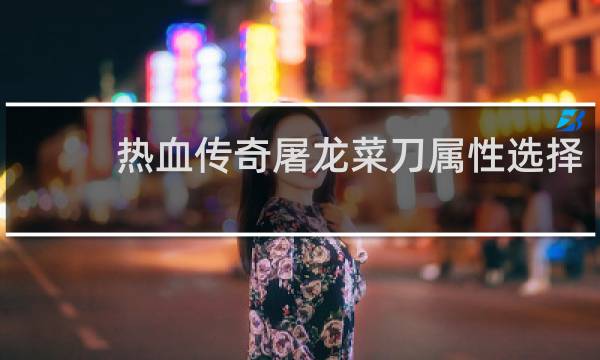 热血传奇屠龙菜刀属性选择