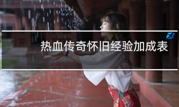 热血传奇怀旧经验加成表