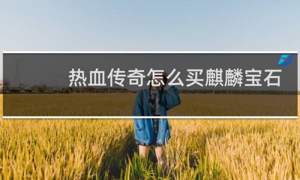 热血传奇怎么买麒麟宝石