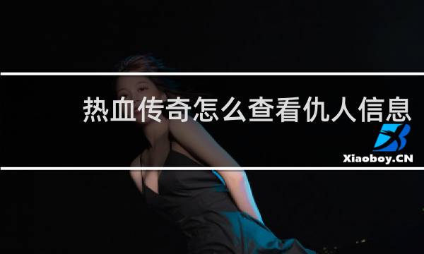 热血传奇怎么查看仇人信息
