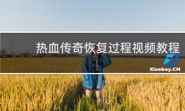 热血传奇恢复过程视频教程