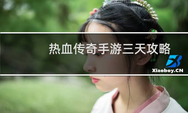 热血传奇手游三天攻略