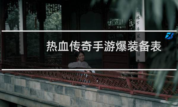 热血传奇手游爆装备表