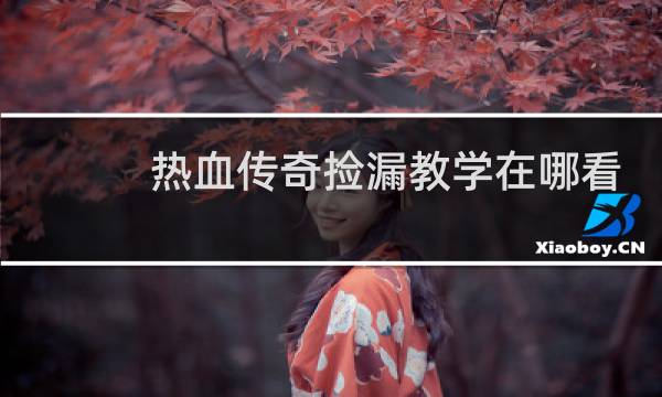 热血传奇捡漏教学在哪看