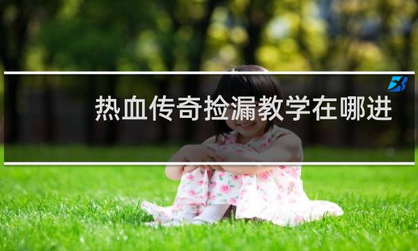 热血传奇捡漏教学在哪进