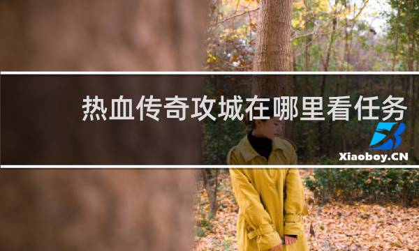 热血传奇攻城在哪里看任务
