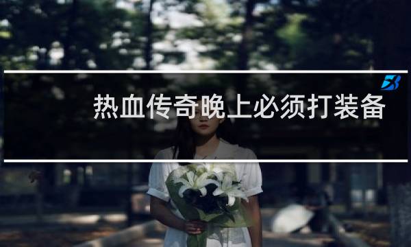 热血传奇晚上必须打装备