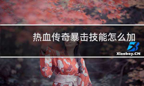 热血传奇暴击技能怎么加