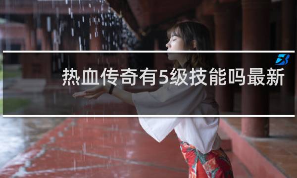 热血传奇有5级技能吗最新