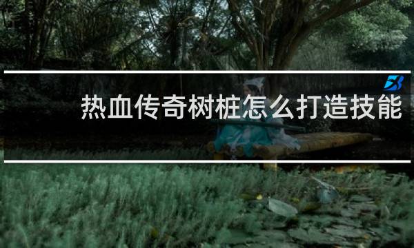 热血传奇树桩怎么打造技能