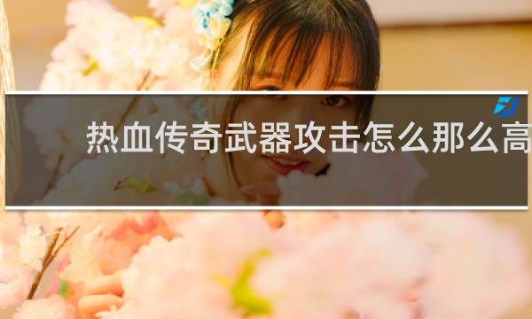 热血传奇武器攻击怎么那么高