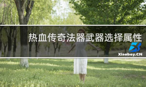热血传奇法器武器选择属性