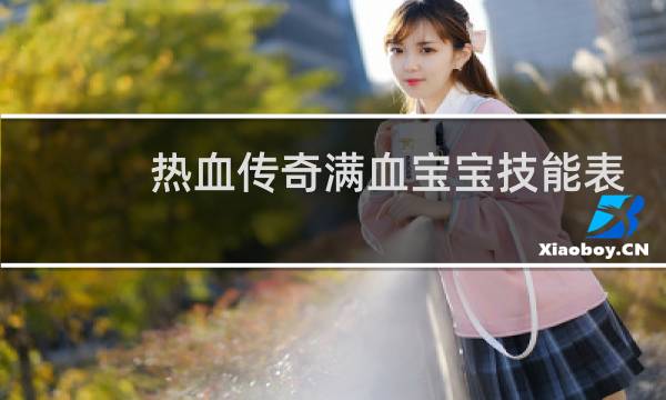 热血传奇满血宝宝技能表