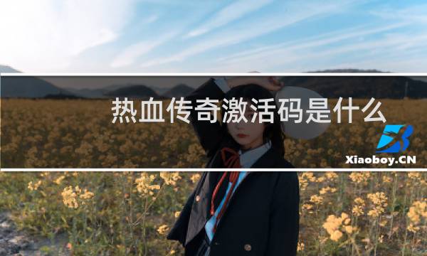 热血传奇激活码是什么