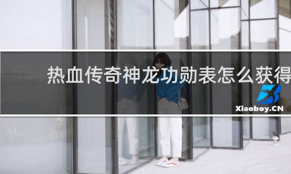 热血传奇神龙功勋表怎么获得