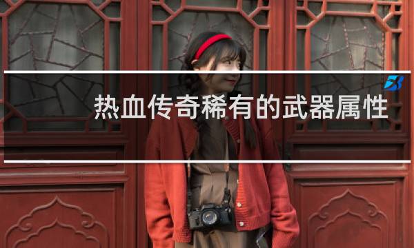 热血传奇稀有的武器属性