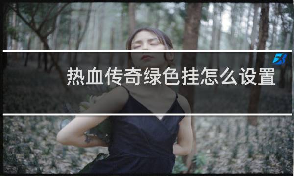 热血传奇绿色挂怎么设置