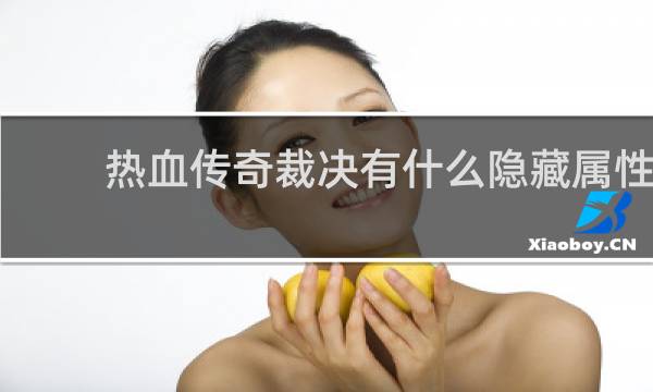 热血传奇裁决有什么隐藏属性