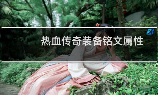 热血传奇装备铭文属性