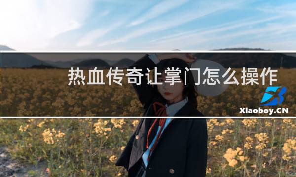 热血传奇让掌门怎么操作