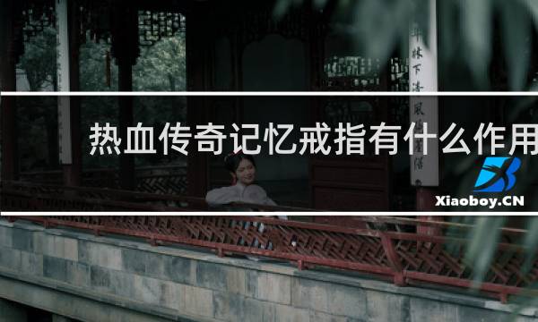 热血传奇记忆戒指有什么作用