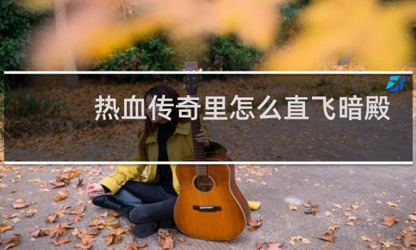 热血传奇里怎么直飞暗殿
