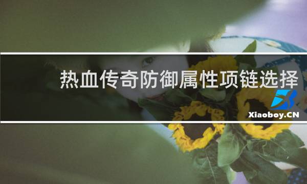 热血传奇防御属性项链选择