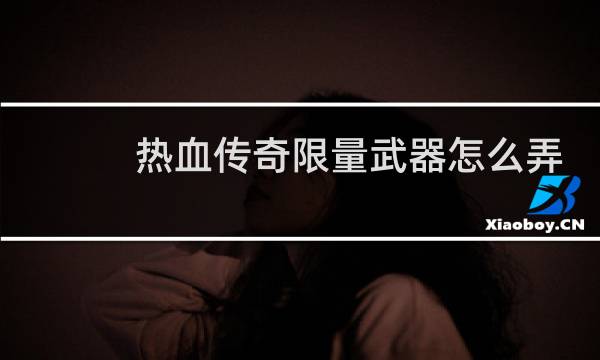 热血传奇限量武器怎么弄
