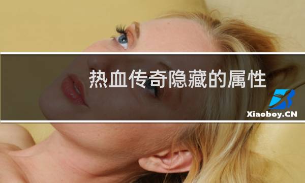 热血传奇隐藏的属性