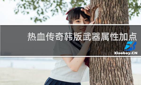热血传奇韩版武器属性加点