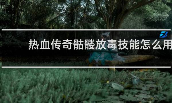 热血传奇骷髅放毒技能怎么用