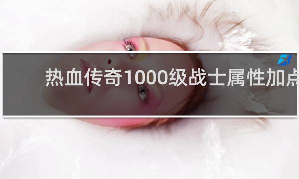 热血传奇1000级战士属性加点