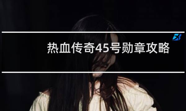 热血传奇45号勋章攻略