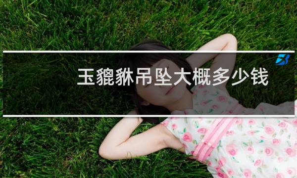 玉貔貅吊坠大概多少钱