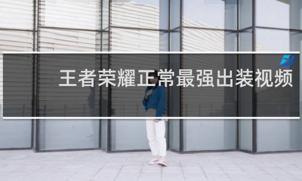 王者荣耀正常最强出装视频