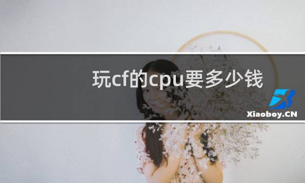 玩cf的cpu要多少钱