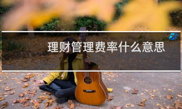 理财管理费率什么意思