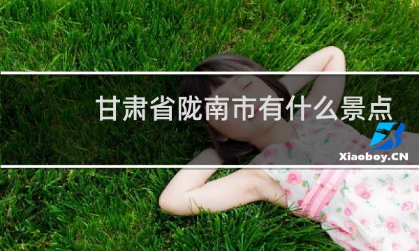 甘肃省陇南市有什么景点