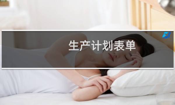 生产计划表单