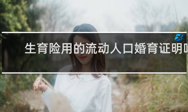 生育险用的流动人口婚育证明吗