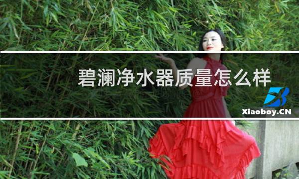 碧澜净水器质量怎么样