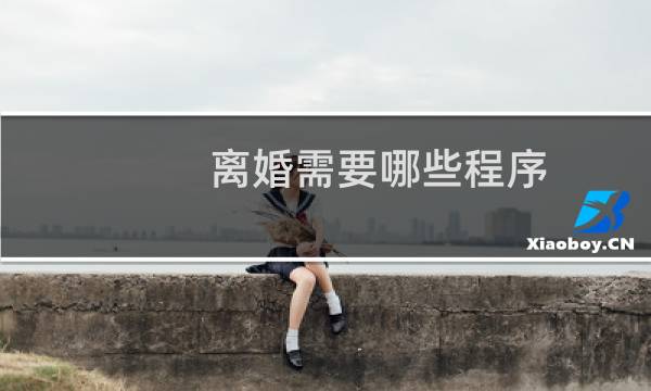 离婚需要哪些程序