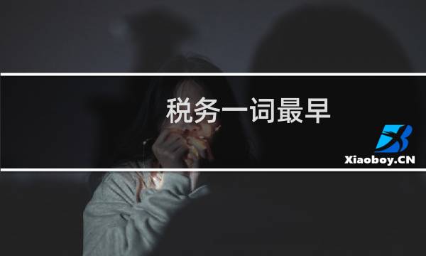税务一词最早