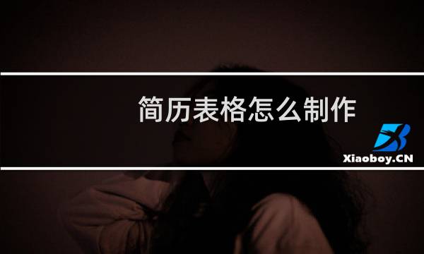 简历表格怎么制作