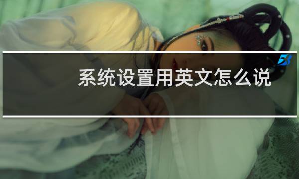 系统设置用英文怎么说