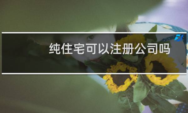纯住宅可以注册公司吗