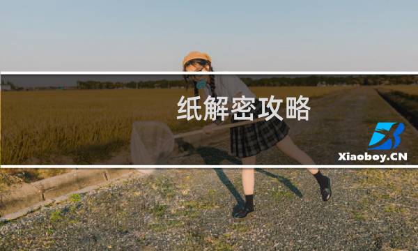 纸解密攻略