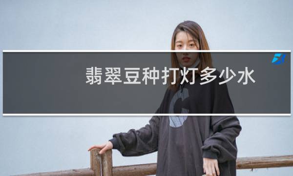 翡翠豆种打灯多少水