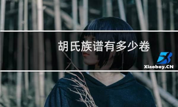 胡氏族谱有多少卷
