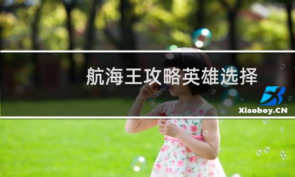 航海王攻略英雄选择